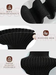 Women's Knit Leg Warmers, Ribbed Slouchy Long Leg Socks, Soft Stretch Knitted Leg Covers, Y2K Gothic Aesthetic For Daily Party Boots Cosplay - Multicolor - View 6