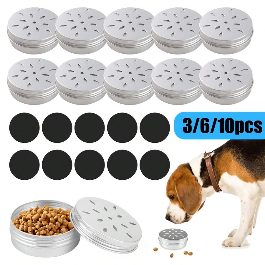 3/6/10pcs Dog Training Accessories Set, With Seamless Rubber Soft Magnetic Adhesive Stickers, Ventilated Dog Scent Training Box, Round Metal Can, Suitable For Agility Training Equipment And Search And Rescue Dog Scent Games