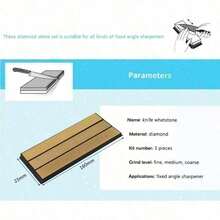 DMD 3PCS Diamond Whetstone Kitchen Knife Sharpener Fixed Angle Sharpening Stones Whetstone For Kitchen Knife Tools - Gold - View 8