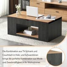 WF311892AAZ) Lift-Top Coffee Table - 109.5cm, Gray Frame, Elegant Design, Storage Space Under The Tabletop. - 1 - View 11