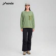+Phenix Long Sleeve T-Shirt Top Unisex Merino Wool Warm Breathable Crew Neck Solid Color Sweater - Grass Green - View 3