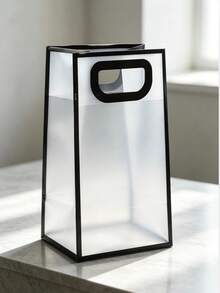 White Pink Black Souvenir Transparent Frosted Gift Tote Bag 1pc/5pcs/10pcs - Size - View 3