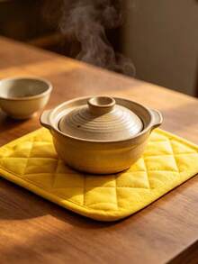 Square Heat-Resistant Trivet With Hanging Ears, Kitchen Hot Soup Pot, Double-Handle Glass Pot, Clay Pot Placement Pad, Heat-Resistant Anti-Scald Non-Slip Mat For Dining Table, Suitable For Glass Soup Pot, Clay Pot, Various Cookware, Dining Table Kitchen Heat-Insulating Mat - Multicolor - View 7