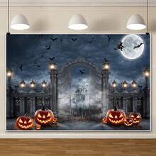 1Pc Halloween Banner Blood Print Horror Pumpkin Castle Bat Zombie Skeleton Pattern Happy Halloween Theme Party Decoration Indoor And Outdoor Decoration Photography Background Wall Art Halloween Home Decoration - V0155 - View 13