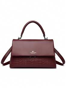 High-Quality Women's Shoulder Bag, PU Leather Luxury Handbag, Designer Crossbody Bag For Women, 2026 Style - Burgundy - View 4
