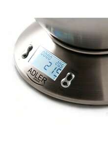 Adler Kitchen Scale With Bowl, Digital Kitchen Scale, Stainless Steel Food Scale - 5kg Capacity, 1g Accuracy, Backlit LCD, Timer & Alarm, Temperature Display, 2L Bowl - Kitchen scales - View 4