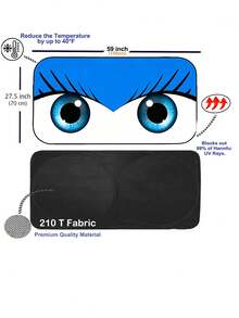 Best-Selling Cartoon Car Sun Shade, Front Windshield Sunshade, Anti-UV Heat Insulation, Cute And Adorable Car Sunshade, Universal Car Interior Cooling Tool, Foldable Car Sun Shade, Car Front Windshield Sunshade - A - View 3