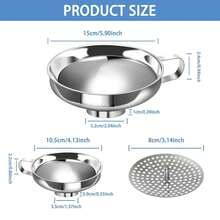Stainless Steel Wide Mouth Funnel With Detachable Filter Screen, Home Kitchen Dispensing And Filling Funnel, Can Filter Juice, Oil, Jam, Large Diameter Design Convenient For Pouring Granular Ingredients, Compatible With Mason Jars, Glass Bottles And Various Containers, Stainless Steel Material Corrosion-Resistant, With Hanging Handle For Easy Storage, Detachable Filter Screen Can Filter Fruit Pulp And Impurities, Filling Sauces, Honey, Oil, Juice Without Spilling, Easy To Disassemble And Wash Without Residue, Practical Tool For Home Kitchen Dispensing, Pickling, Brewing, Juicing, Kitchen Liquid And Solid Dispensing And Filtering Auxiliary Cookware - Multicolor - View 10