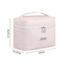 PU Makeup Bag Multi-Functional Compartment Portable Travel Cosmetic Organizer, Small Handheld Makeup Box, Toiletry Bag - Multicolor - View 8