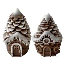 1pc DIY Handmade Pine Cone House Silicone Candle Mold, Pine Cone House Shaped Home Decor Mold (Suitable For Plaster, Cement And Resin), Suitable For Handmade Crafts, Reusable - Multi-color - View 6