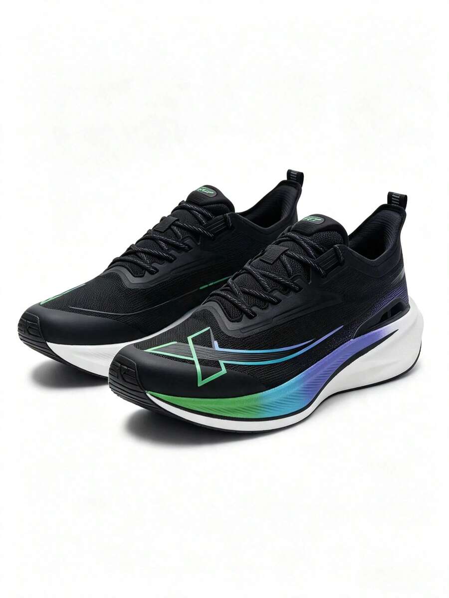 XTEP 2000km 2nd Gen Breathable Lightweight Sports Shoes With Cushioning, Grip And Durability For Men's Running - Black/Green - View 1