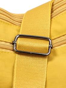 1pc Solid Color Fashion Minimalist Nylon Fabric Zipper Closure Lightweight Versatile Daily Mini Crossbody Shoulder Bag For Men, Suitable For Daily Commute, Shopping, Cycling - Multicolor - View 11