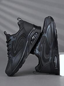 Fashion Casual Men's Shoes, Classic Fashion Men's Sports Shoes Lace-Up Running Shoes, Personalized Men's Sports Shoes Street Casual Shoes - Black - View 1