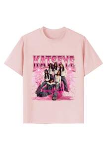 Tween Girl Casual Fun Print Crew Neck Pullover Short Sleeve T-Shirt Summer Top - Pink - View 2