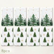 2pcs Christmas Tree Snowflake Pattern Kitchen Towels, Watercolor Pine Tree & Gold Snowflake Full Print Decorative Tea Towels, Suitable For Christmas, Christmas Party, Winter Kitchen, Family Gathering, Holiday Home Decor, 4/6/8pcs Set - Multicolor - View 10