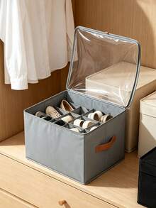 Foldable Under-Bed Shoe Storage Box, Heavy-Duty Washable Oxford Cloth Dust-Proof Container With Transparent Window, Sturdy Handle, Zipper Design, Sock Storage Mesh Bag, Suitable For Sneakers, High Heels, Wardrobe, Space-Saving, College Dorm, Spring Cleaning, Clothing Organization, Home Essential - Multicolor - View 6