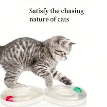 Interactive Cat Turntable Toy - Specially Designed For Indoor Play And Kitten Entertainment With Unique Track, Made Of Durable Plastic Material - Multicolor - View 2