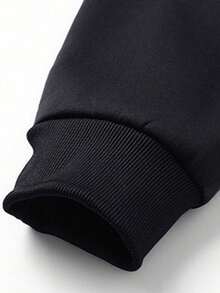 Men's Autumn/Winter Outdoor Thermal Lined Hooded Sweatshirt Casual Fashion Minimalist Jacket - Black - View 4