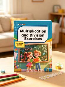 48-Page Multiplication And Division Practice Book, Student Arithmetic Notebook, Math Daily Practice, Suitable For Home And School Learning, Elementary Math Transition, Introductory Math Mental Calculation, Back To School Supplies And School Season Supplies - Multicolor - View 3