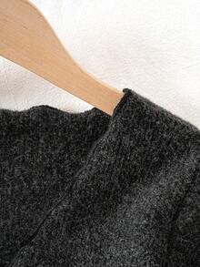 Girls/Kids/Teens Fashion Versatile Black Cardigan Sweater Suitable For Daily Wear, Parties And Various Occasions - Black - View 3