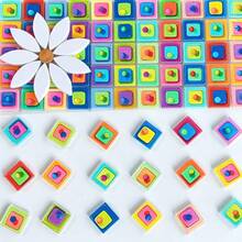 100/200g Dopamine Color Mosaic Glass Tiles, Modern Style 3D Effect Spray Painted Glass Blocks, Assorted Patterns And Colors Randomly Mixed Craft Materials, Suitable For Art Creation, Home Decor, Mosaic Inlay, Handmade DIY - DENGPAO - View 3