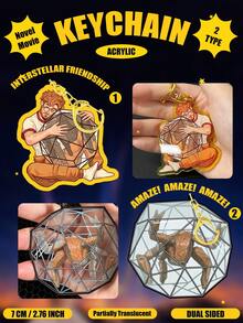 "Project Hail Mary" Ryland Grace & Rocky 2D Acrylic Keychain, Double-Sided Protective Film, Translucent Design, Inspired By Interstellar Friendship And "Best Space Bros" Bond, Movie/Novel Commemorative Keychain, Perfect Gift For Friends And Fans - Interstellar Friendship - View 11