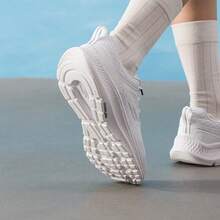 Skechers Women's GO RUN Series Breathable Flyknit Lightweight Non-Slip Cushioned Running Shoes - White - View 5