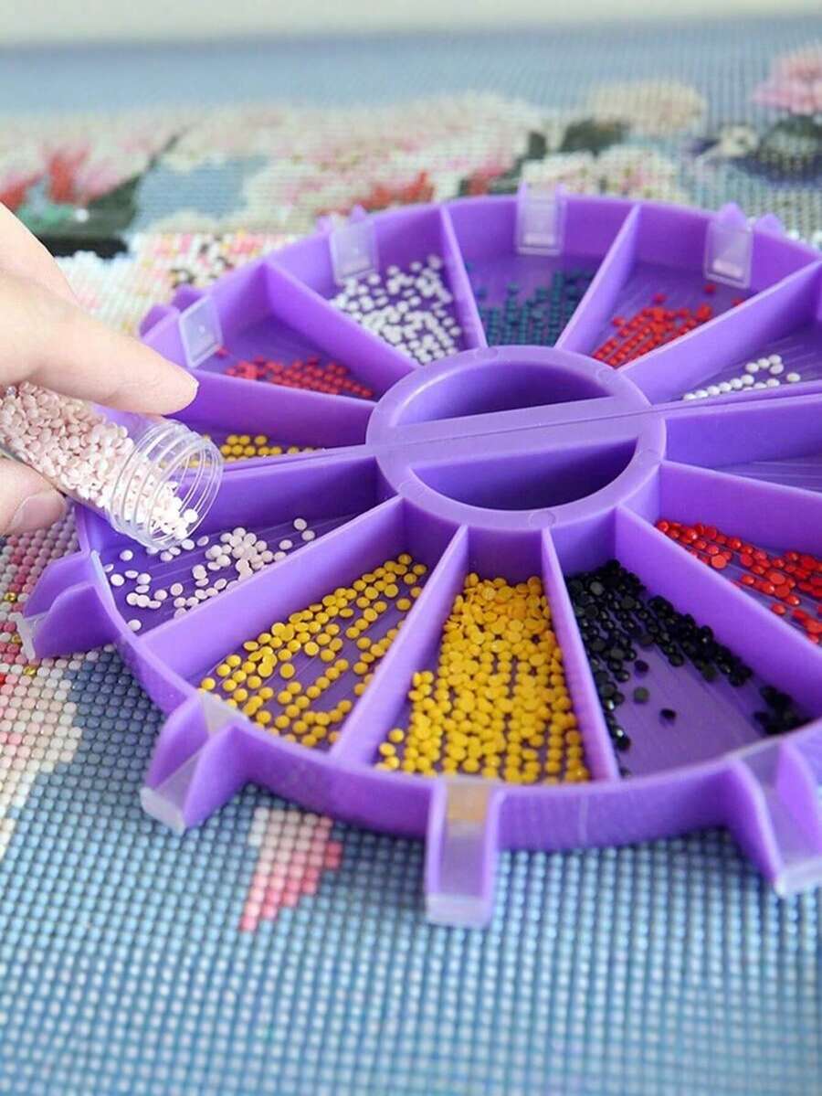 6-Grid Diamond Painting Tray With Plastic Brush, Suitable For DIY Diamond Sorting And Handmade Crafts - Sets - View 1