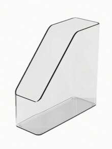 1-2pcs Transparent Acrylic Bookends/Book Storage Rack, File Organizer, Large Capacity Office Document/A4 Paper Desktop Storage Rack, Office Supplies Accessories, Desktop Organizer, Back To School Supplies, Suitable For Home, Study, School And Office - Multicolor - View 12