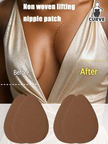 3/2/1 Pair Plus Size Latex Breast Lift Tape For Women, Invisible Strapless Design, Support Tape Fit B-E Cups - Multicolor - View 22