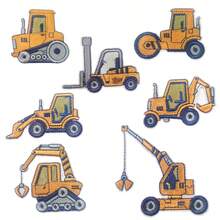 Cartoon Yellow Construction Vehicle Pattern Iron-On Embroidery Patch - Fun Design - Easy To Sew Or Iron, Durable Fabric Badge, Suitable For Personalized Jackets, Bags, Etc. - Ironing Style - View 18