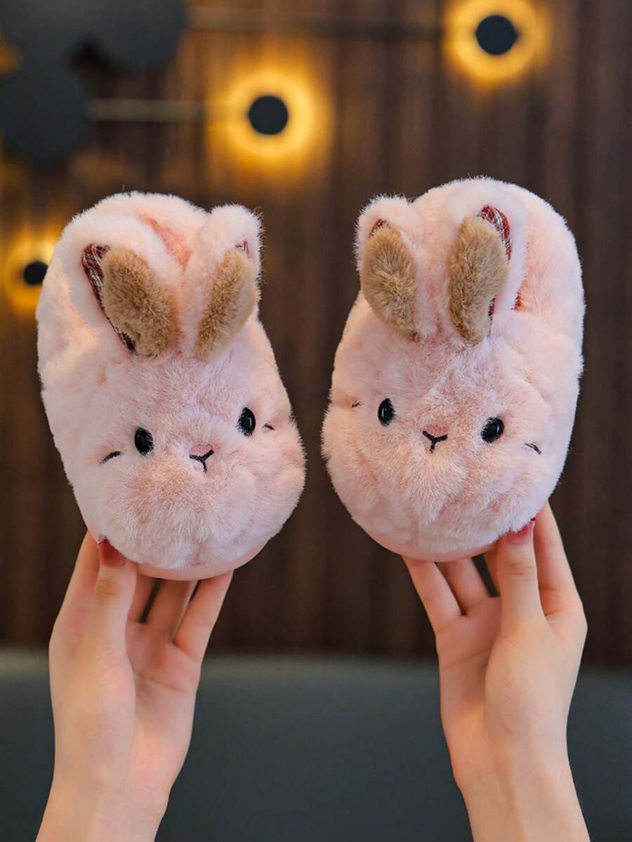 1 Pair Cute Rabbit Kids Plush Slippers, New Warm Indoor Slippers For Boys And Girls, Toddlers And Small Children, Winter