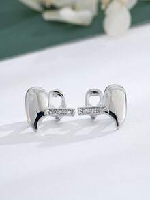 THATBOY Set Gigi Tiruan Berlian CZ Simetris 2pcs/4pcs/Set - Berlapis Emas/Perak 18K untuk Rahang Atas dan Bawah, Cocok untuk Pria dan Wanita, Pesta Hip-Hop dan Aksesori Kostum - MultiWarna - View 5