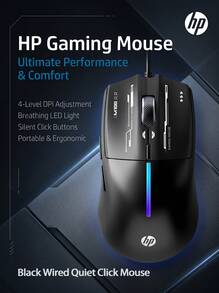 HP M100 Wired Gaming Mouse, Quiet Office & Gaming, RGB Breathing Light Effect, 4-Level Adjustable DPI, Ergonomic Matte Finish, Compatible With Desktop & Laptop USB - View 13