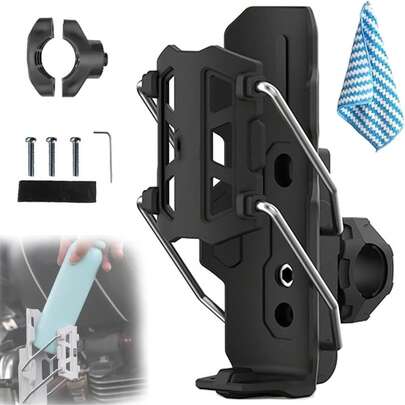 Universal Bottle Holder For Bicycle And Motorcycle, Adjustable Cup And Bottle Mount With Auto-Fit, 360° Rotation, Smart Auto-Clamping System, Compatible With Various Bottle Sizes, Ideal For Cycling, Motorcycling, Scooters, And Outdoor Activities