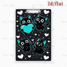 1pc 2D/Flat A4 Colorful Printed Acrylic Clipboard With Metal Clip - Creative Moonlight Black Cat Design, Writing & Drawing Pad, Multi-Functional Portable Loose-Leaf Binder, Hanging Metal Clip, Suitable For Office, School, Home Meetings, Ideal Gift For Teachers And Students - Multicolor - View 6