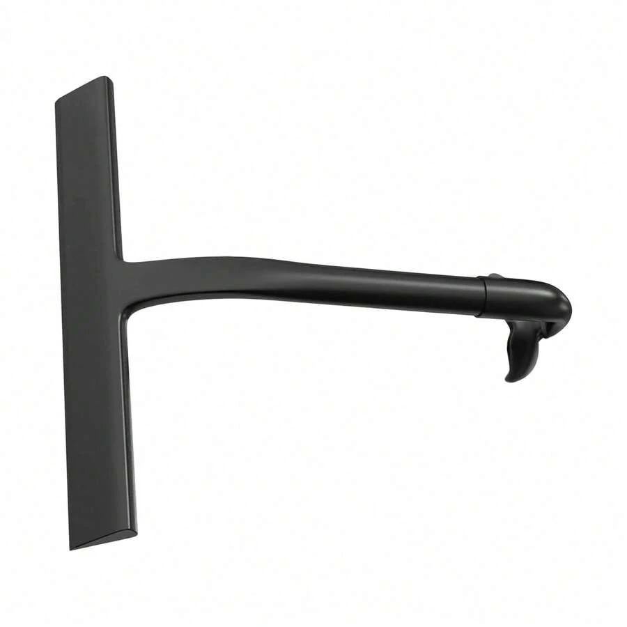 Silikon-Duschabzieher With Hook, Non-Slip Handle, Stripless Glass And Window Scraper For Bathroom, Mirror, Tiles, Kitchen, Car, Garage - Black - View 1
