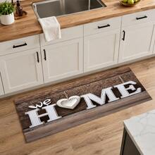 1 pieza Tapete de mesa HOME con patrón de grano de madera en forma de corazón, almohadilla rectangular de tela estilo rústico vintage, textura de tablón de madera falsa marrón con detalle de impresión de letras, protector de escritorio a prueba de polvo y resistente a manchas, adecuado para la parte superior de la lavadora, cuarto de lavandería, baño, área de almacenamiento del hogar, decoración diaria, todas las estaciones - Multicolor - Ver 9