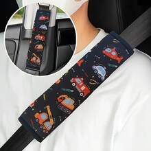 2pcs/Set Car Seat Belt Adjuster & Safety Strap Limiter, Cute Detachable Portable Anti-Choke Belly & Shoulder Protector Set - Multicolor - View 3