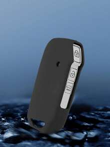 1pc Black Silicone Car Key Cover Compatible With Kia Cerato Ceed Forte NIRO Sorento Seltos Sportage Soul Telluride Models - A - View 1