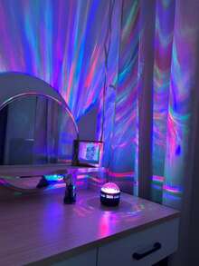 1pc 7-Color LED Northern Lights Projector Lamp - USB Atmosphere Light, With Remote Control, 7 Colors, Dreamlike Ambiance Light, Creates Cozy Bedroom Atmosphere, For Room Decor, Home Theater, Gift Decoration, Magic Projection Lamp Gift, Holiday Party - Multicolor - View 3