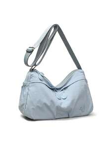 1pc Solid Color Fashion Minimalist Nylon Fabric Zipper Closure Lightweight Versatile Daily Mini Crossbody Shoulder Bag For Men, Suitable For Daily Commute, Shopping, Cycling - Multicolor - View 14