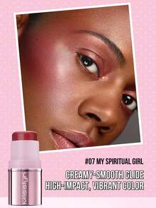 Misslyn قطعة واحدة من عصا المكياج متعددة الوظائف You Glow Girl!، قوام كريمي متعدد الاستخدامات، صيغة عالية الصبغة سهلة المزج، لمسة نهائية خفيفة الوزن وسلسة، لون الوجه والخدود، مناسبة للارتداء اليومي والحفلات وأسلوب Y2K وأعياد الميلاد وعيد الحب - أحمر خدود أحادي اللون 07 - مشاهدة 4