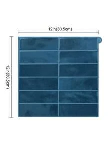 WoStick 1/4/10pcs 12'' X 12'' Self-Adhesive Backsplash Stickers - Vintage Navy Mist Textured 3D Self-Adhesive Tile Decals, Suitable For Kitchen, Bathroom, RV Wall Decoration - Indigo Large Size - View 3