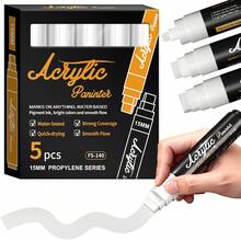 15mm Large Head 3-In-1 Pen Tip Marker Pen, Black / White Set Removable, Washable Car Window Marker Pen, Suitable For Blackboard, Glass, Small Bar, Car, Menu Board, Marking - Sets - View 1
