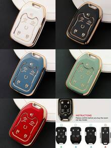 鑰匙遙控器保護套附鑰匙圈,適用於 Chevy、Chevrolet、Suburban、Tahoe、GMC、Yukon XL、Terrain、Acadia,防塵防摔高端時尚鑰匙包配件 - 單包 - 查看 13
