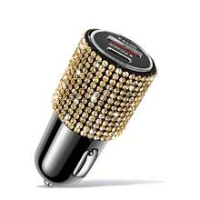 Car Charger, 1pc Shiny Rhinestone Fast Charging USB A/C Type Car Phone Charger, Diamond Adapter, Compatible With 3-In-1 Fast Charging, Retractable Data Cable, Supports Phone, Dash Cam, GPS And More, Handmade, Perfect Holiday/Birthday Gift For Men And Women - A - View 19