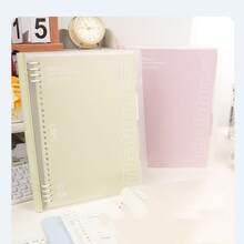 B5 Macaron Color Loose-Leaf Notebook, Detachable Refillable Pages Student Classroom Note-Taking Notebook Office Lined Record Book - Multicolor - View 6