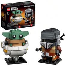 LEGO Building Blocks 75317 The Mandalorian & Yoda Star Wars BrickHeadz Building Set - Clear - View 3