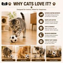 4pcs Cat Soccer Toys - Interactive Rolling Balls, Suitable For Kittens And Adult Cats, Lightweight And Durable, Indoor Entertainment - Black and White - View 7